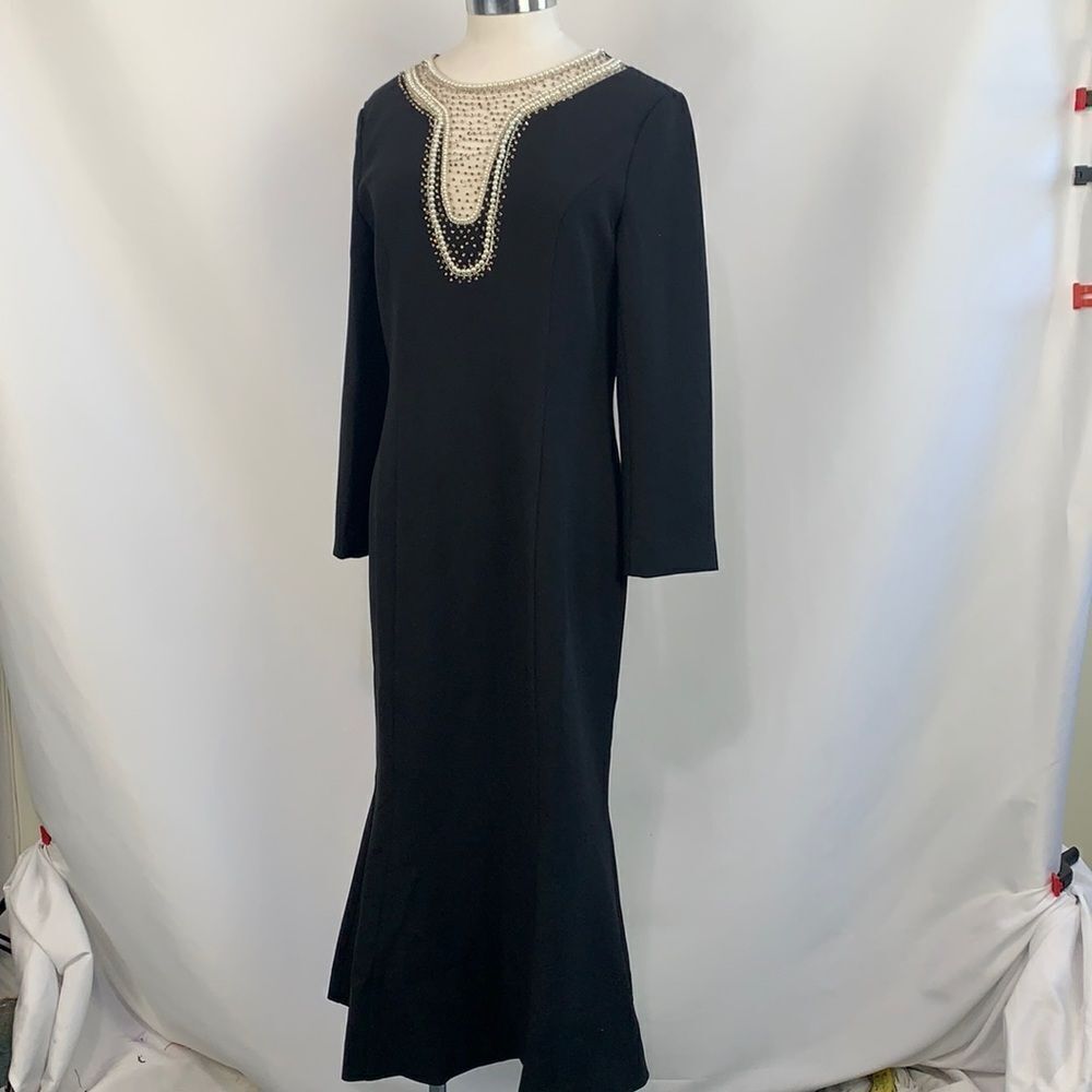 Anette NWT black beaded front dress